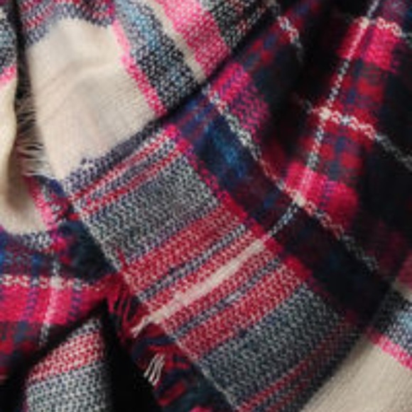 PLAID PRINT OVERSIZED BLANKET SCARF - Picture 2 of 2